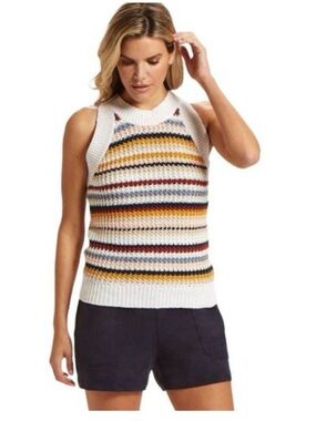Marie Oliver Cici striped halter sweater tank, size L